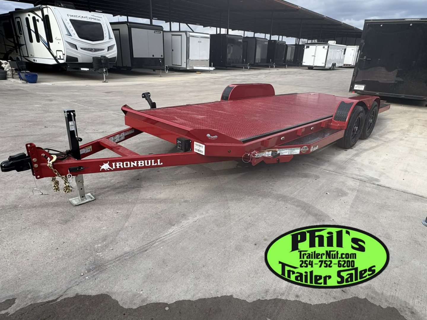 New Iron Bull 83X22 TILT TRAILER OPEN CAR HAULER STEEL DECK Equipment Trailer 5200 LB AXLES