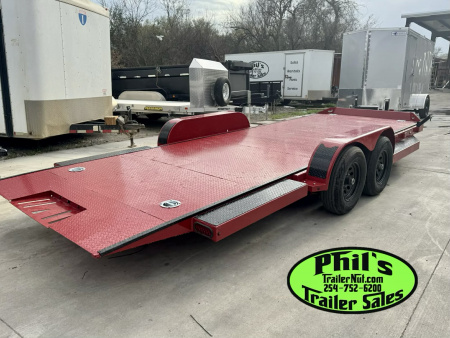 New Iron Bull 83X22 TILT TRAILER OPEN CAR HAULER STEEL DECK Equipment Trailer 5200 LB AXLES