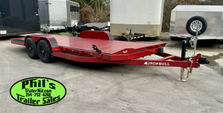 New Iron Bull 83X22 TILT TRAILER OPEN CAR HAULER STEEL DECK Equipment Trailer 5200 LB AXLES