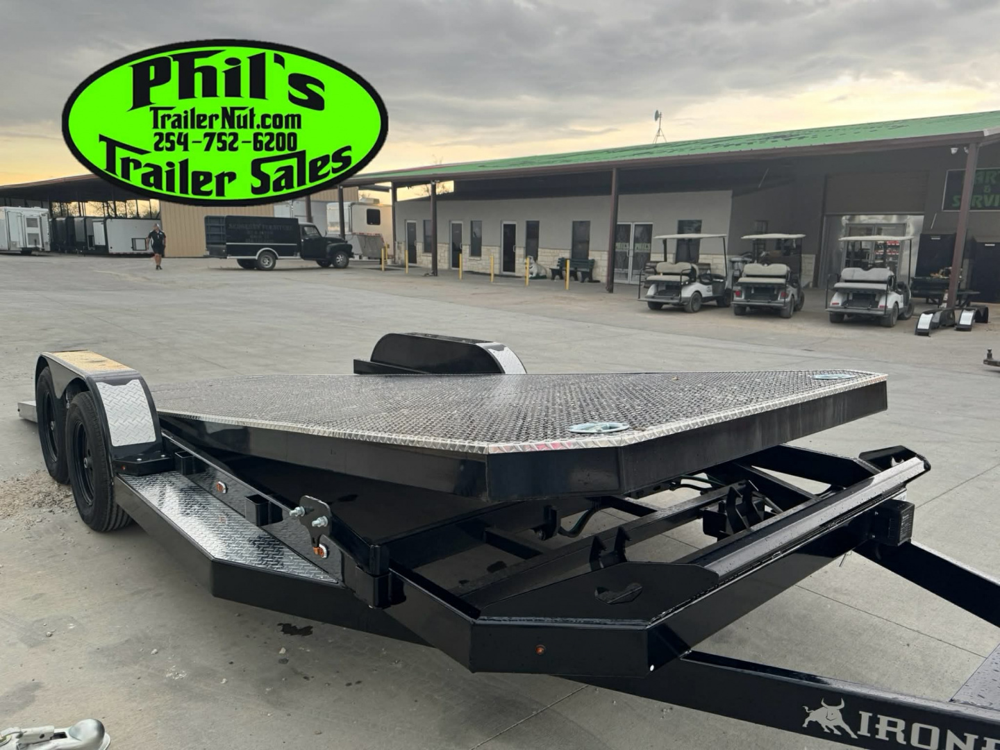 New Iron Bull 83X20 TILT TRAILER OPEN CAR HAULER STEEL DECK Equipment Trailer TILT TRAILER 5200LB AXLES
