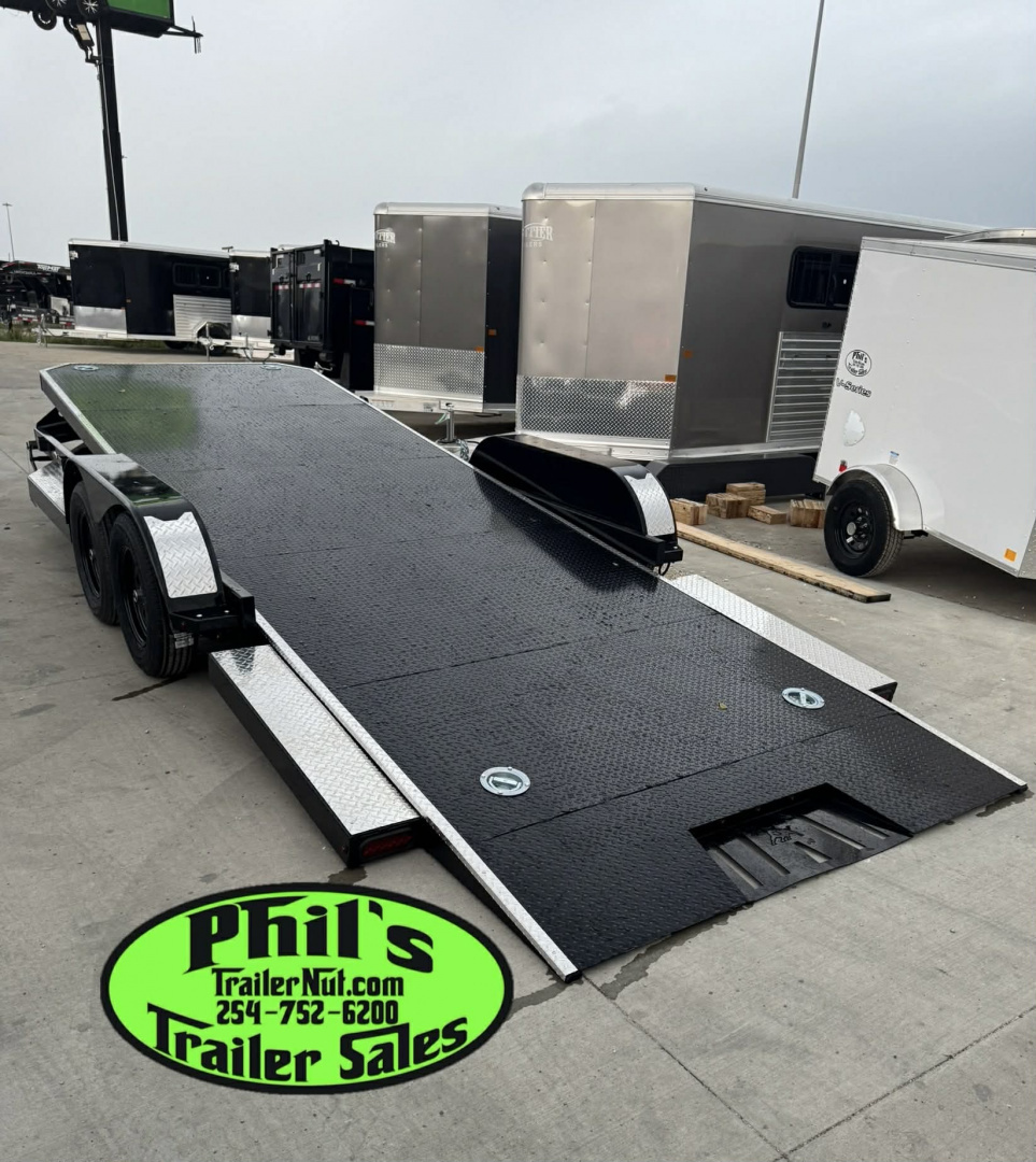New Iron Bull 83X20 TILT TRAILER OPEN CAR HAULER STEEL DECK Equipment Trailer TILT TRAILER 5200LB AXLES