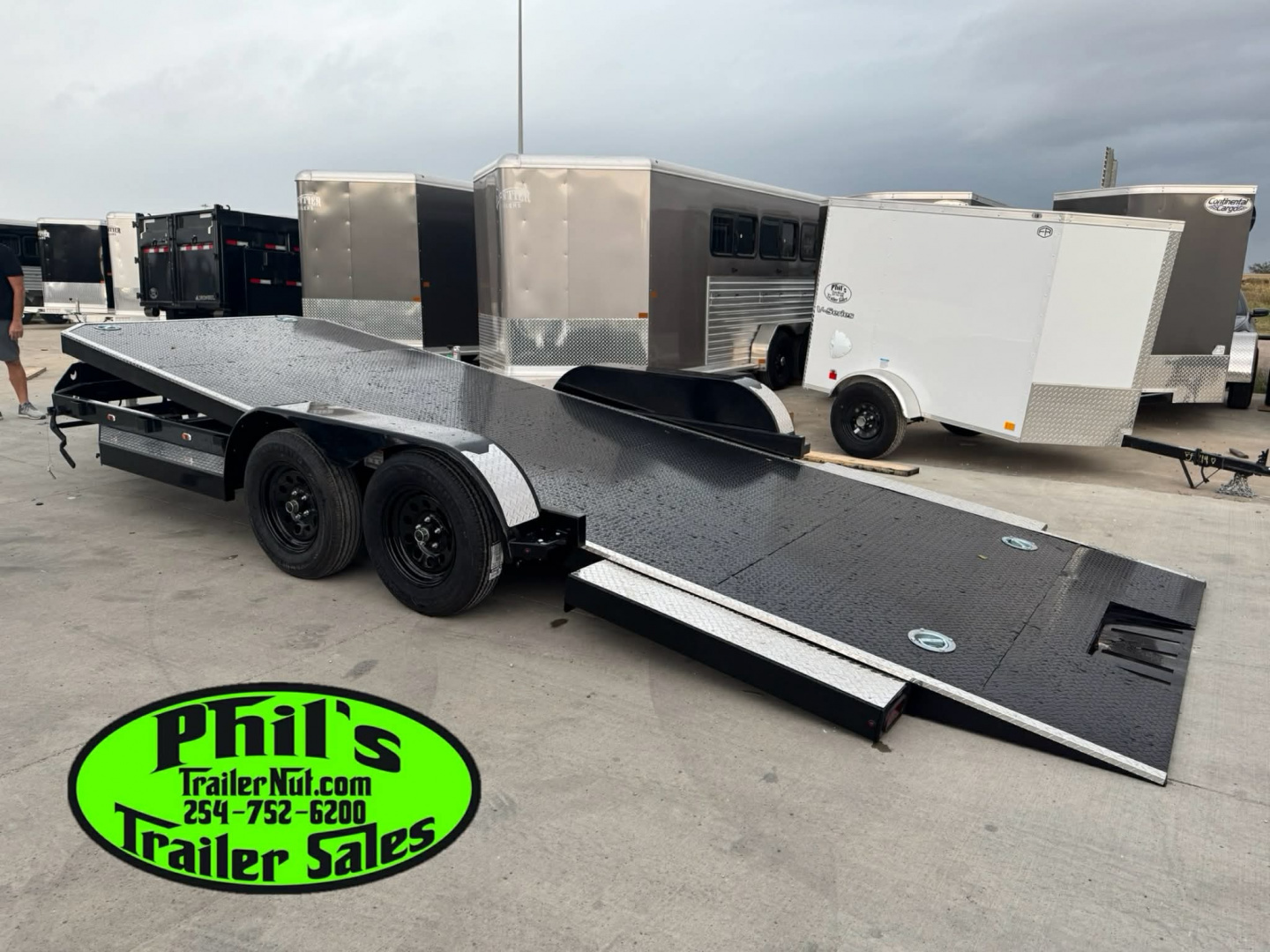 New Iron Bull 83X20 TILT TRAILER OPEN CAR HAULER STEEL DECK Equipment Trailer TILT TRAILER 5200LB AXLES