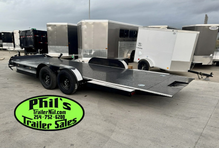 New Iron Bull 83X22 TILT TRAILER OPEN CAR HAULER STEEL DECK Equipment Trailer 5200 LB AXLES