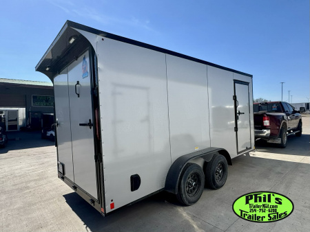 New 7X16 UPGRADED .080 EXTERIOR & REAR WING Cargo / Enclosed Trailer