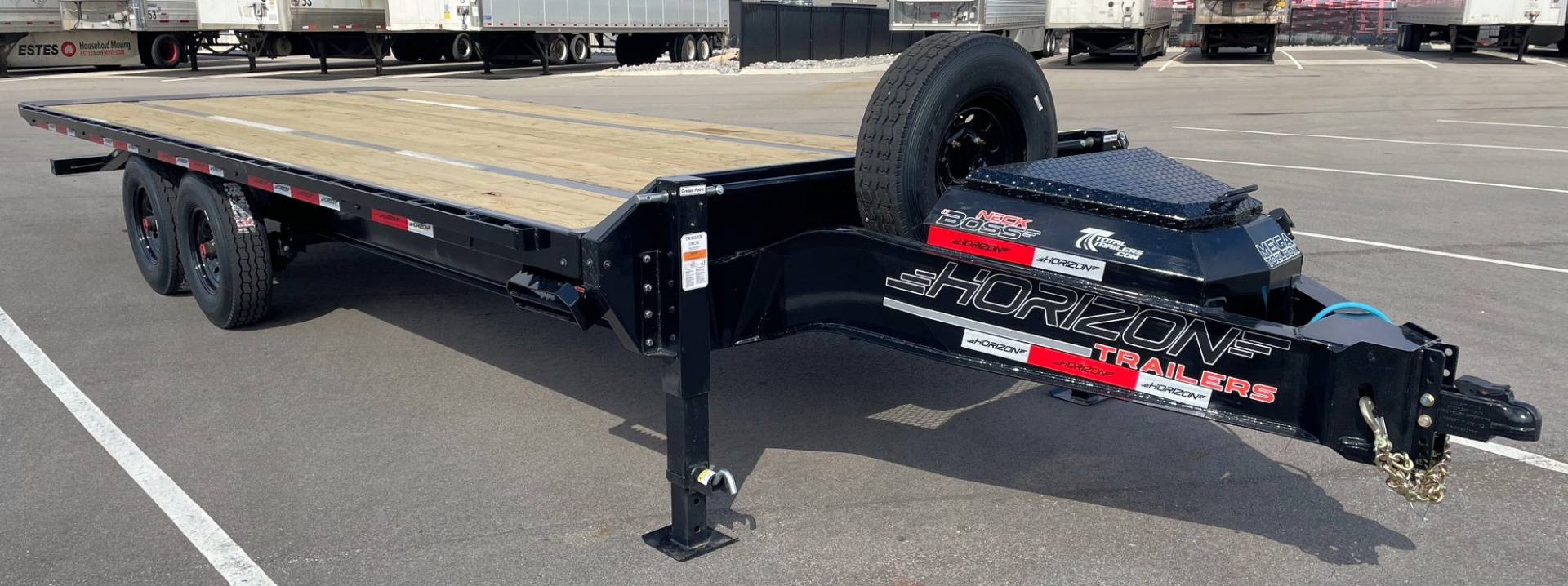 New Horizon 22' FFT Full Power Tilt Flatbed Trailer: 17K GVWR, Spare, Wireless Remote, SPARE