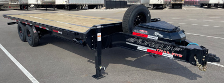 New Horizon 22' FFT Full Power Tilt Flatbed Trailer: 17K GVWR, Spare, Wireless Remote, SPARE