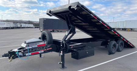 New Horizon 22' FFT Full Power Tilt Flatbed Trailer: 17K GVWR, Spare, Wireless Remote, SPARE