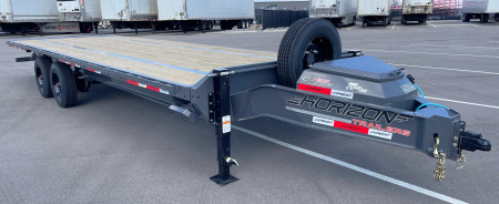 New Horizon 26' FFT Full Power Tilt Flatbed Trailer: 21K GVWR, Spare, Wireless Remote, SPARE