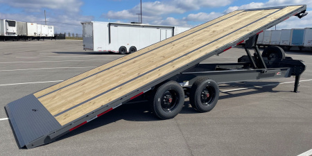New Horizon 26' FFT Full Power Tilt Flatbed Trailer: 21K GVWR, Spare, Wireless Remote, SPARE