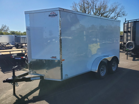 New 2026 Rock Solid Cargo 6X12 TANDEM AXLE Cargo / Enclosed Trailer WITH REAR RAMP DOOR, 4 D-RINGS, 6'3  INTERIOR HEIGHT
