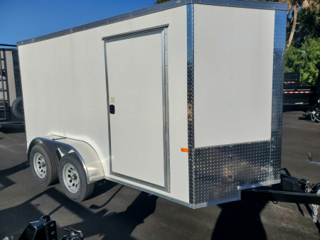 New 2026 Rock Solid Cargo 7X12 TANDEM AXLE Cargo / Enclosed Trailer WITH RAMP, 4 D-RINGS