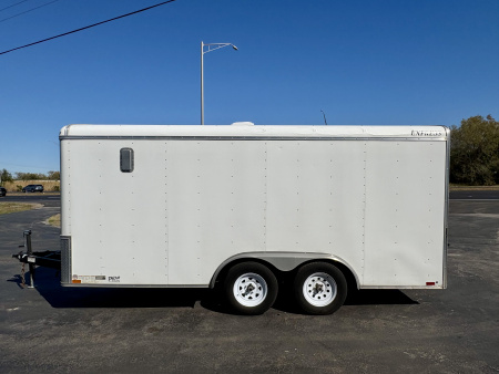 Used 2019 EXPRESS 7X16 TA WHITE WITH RAMP Cargo / Enclosed Trailer