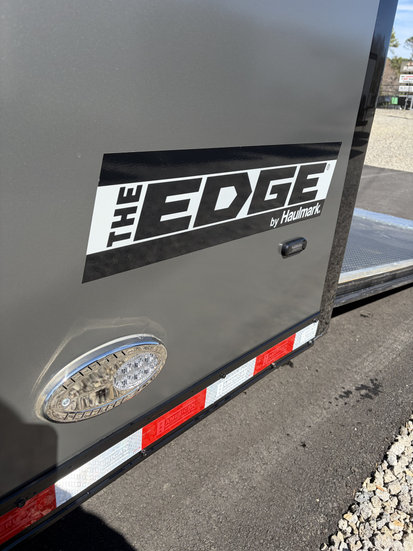 New 2026 Haulmark 34 Bathroom Race Trailer, Air Prep PKG, Awning, Polycor, Insulated, Window, 54" ALX Slide Out Step, A/C + Heat