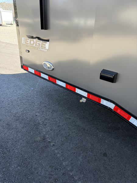 New 2026 Haulmark 34 Bathroom Race Trailer, Air Prep PKG, Awning, Polycor, Insulated, Window, 54" ALX Slide Out Step, A/C + Heat
