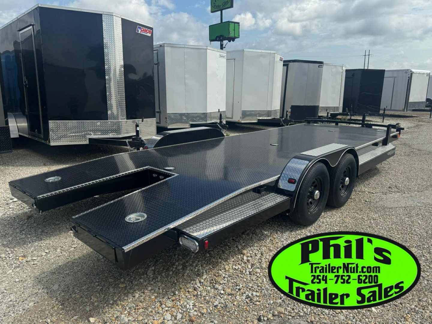 New 102 Ironworks 24' CHALLENGER EQUIPMENT HAULER 5200 LB AXLES SPLIT TAIL Equipment Trailer OPEN CAR HAULER