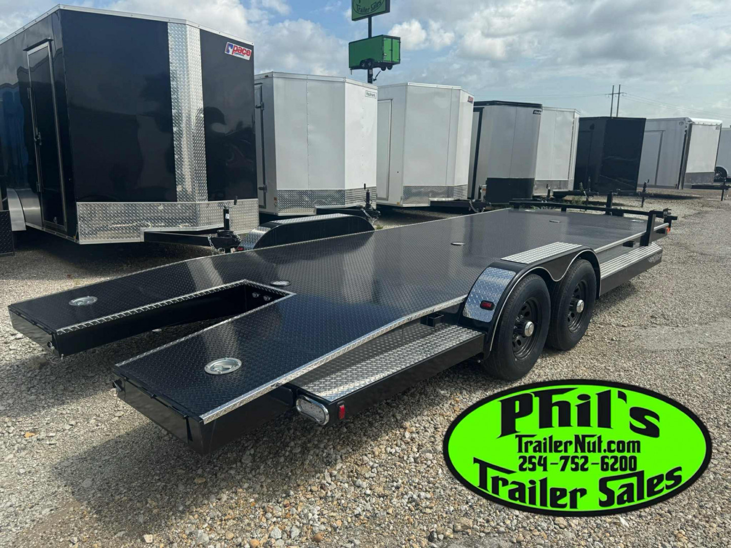 New 102 Ironworks 24' CHALLENGER EQUIPMENT HAULER 5200 LB AXLES SPLIT TAIL Equipment Trailer OPEN CAR HAULER