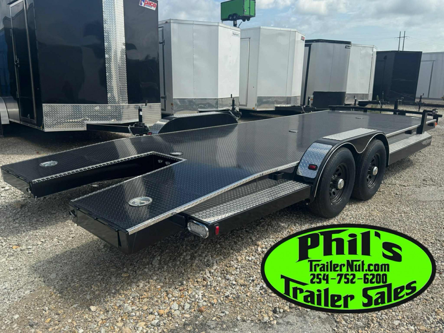 New 102 Ironworks 24' CHALLENGER EQUIPMENT HAULER 5200 LB AXLES SPLIT TAIL Equipment Trailer OPEN CAR HAULER