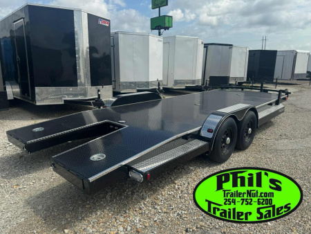 New 102 Ironworks 24' CHALLENGER EQUIPMENT HAULER 5200 LB AXLES SPLIT TAIL Equipment Trailer OPEN CAR HAULER