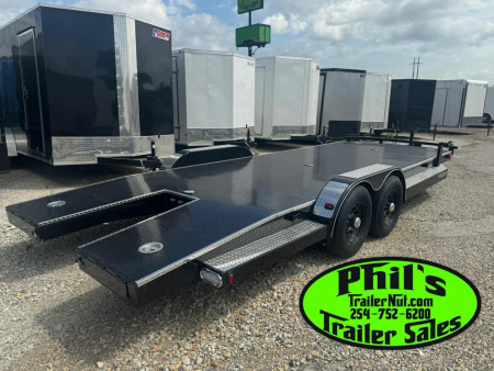 New 102 Ironworks 24' CHALLENGER EQUIPMENT HAULER 5200 LB AXLES SPLIT TAIL Equipment Trailer OPEN CAR HAULER