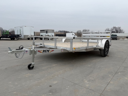 New 2026 H&H Trailers Aluminum 76 x12' 3k Rail Side Utility Trailer