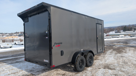 New 2026 Homesteader 7x16 Intrepid "OVERLAND" V-Nose Cargo Trailer w/ Ramp Door (84" INSIDE)