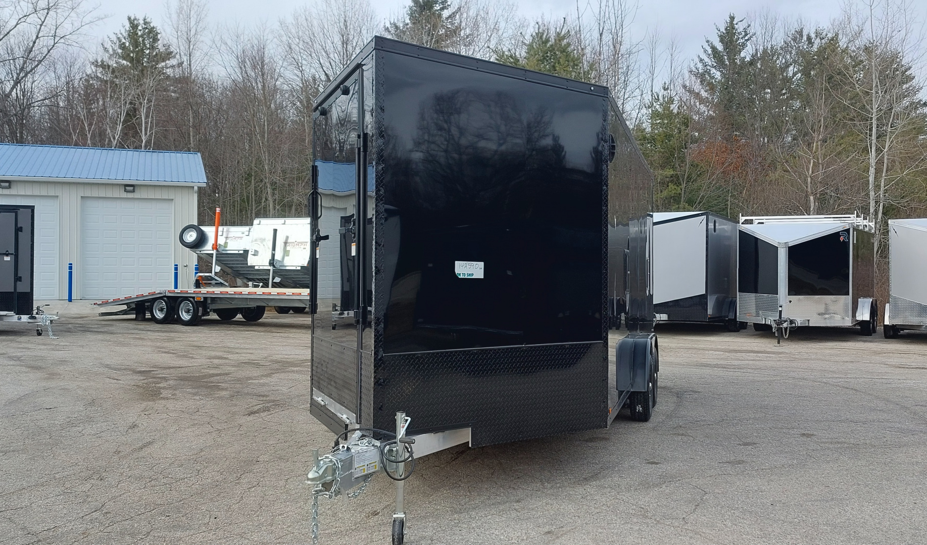 New 7.5 X 18 + 5 'VNOSE SNOWMOBILE ENCLOSED ALL ALUMINUM POLY COMPOSITE EXTERIOR LIGHTNING