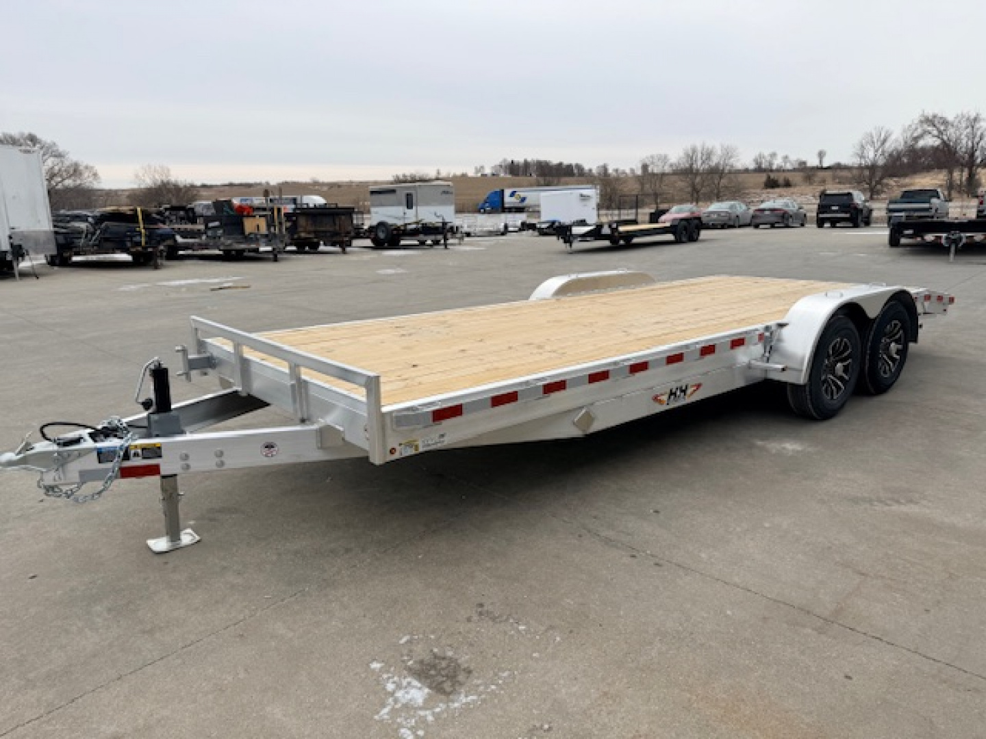 New 2026 H&H Aluminum 82"x18'+2' 10k Car Hauler Trailer