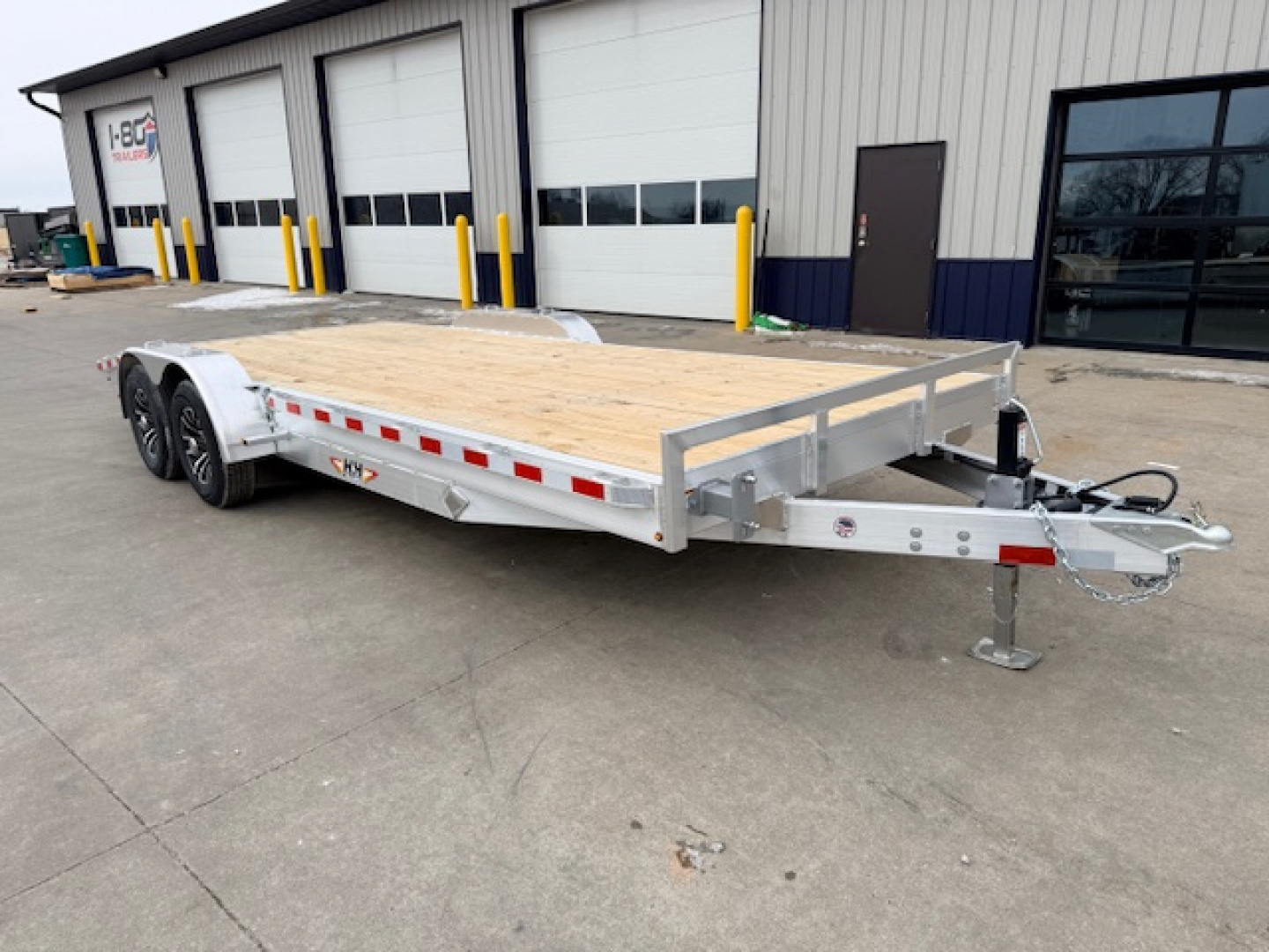 New 2026 H&H Aluminum 82"x18'+2' 10k Car Hauler Trailer