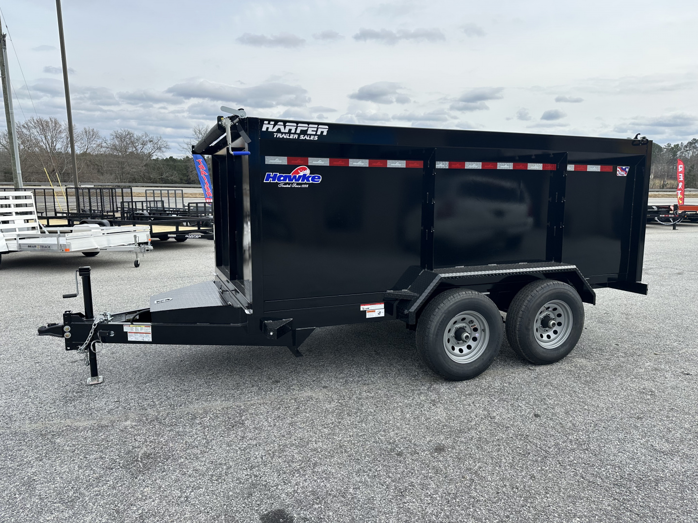 New 2026 HAWKE 6X12 10K TANDEM AXLE DUMP TRAILER 4' WALLS