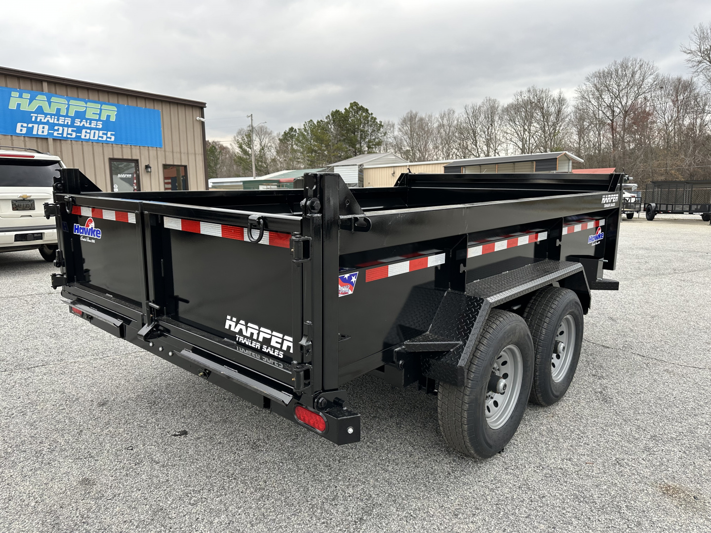 New 2026 HAWKE 7X12 12K TANDEM AXLE DUMP TRAILER 2' WALLS