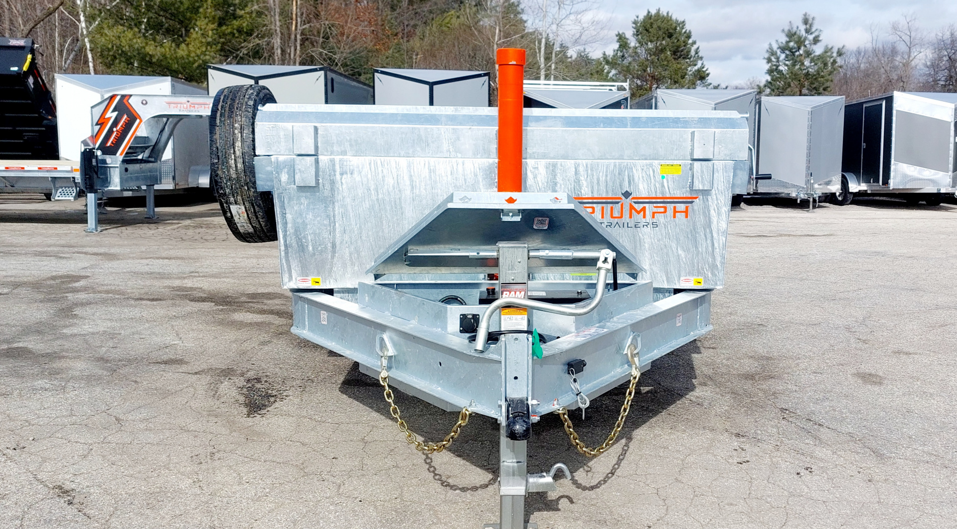 New 82 X 14 GALVANIZED DUMP 8 K AXLES SPARE INCLUDED 2026 TRIUMPH
