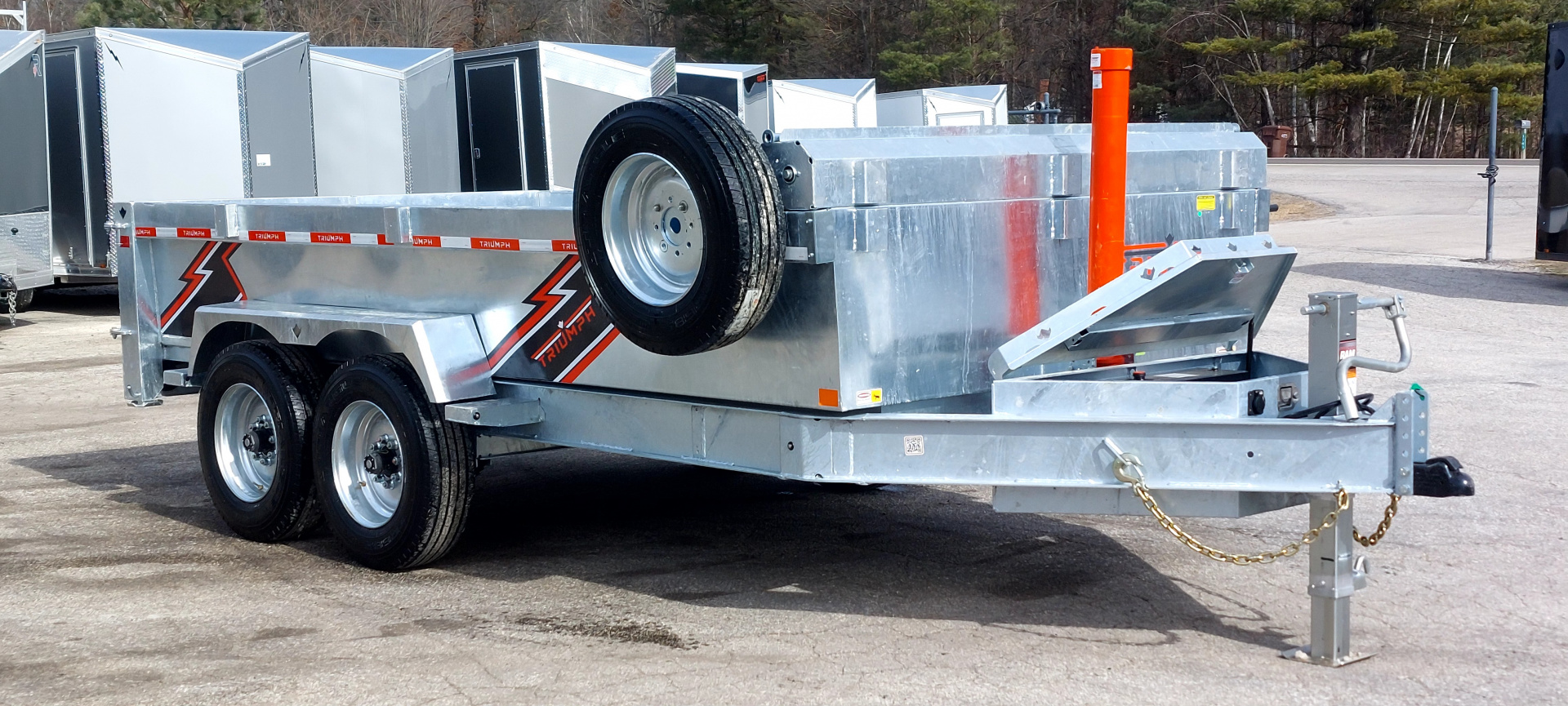 New 82 X 14 GALVANIZED DUMP 8 K AXLES SPARE INCLUDED 2026 TRIUMPH