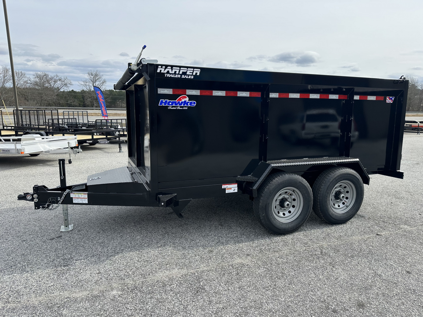 New 2026 HAWKE 7X12 12K TANDEM AXLE DUMP TRAILER 4' WALLS