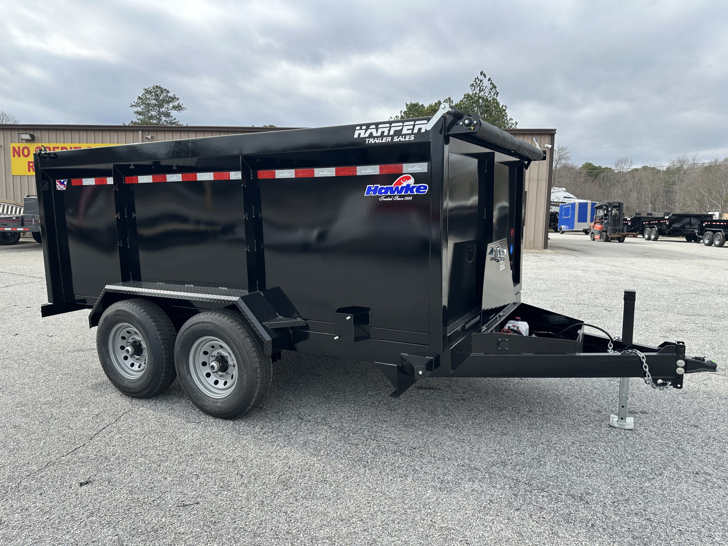 New 2026 HAWKE 7X12 12K TANDEM AXLE DUMP TRAILER 4' WALLS