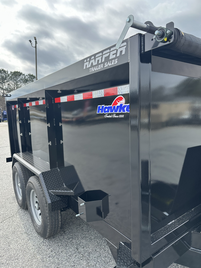 New 2026 HAWKE 7X12 12K TANDEM AXLE DUMP TRAILER 4' WALLS