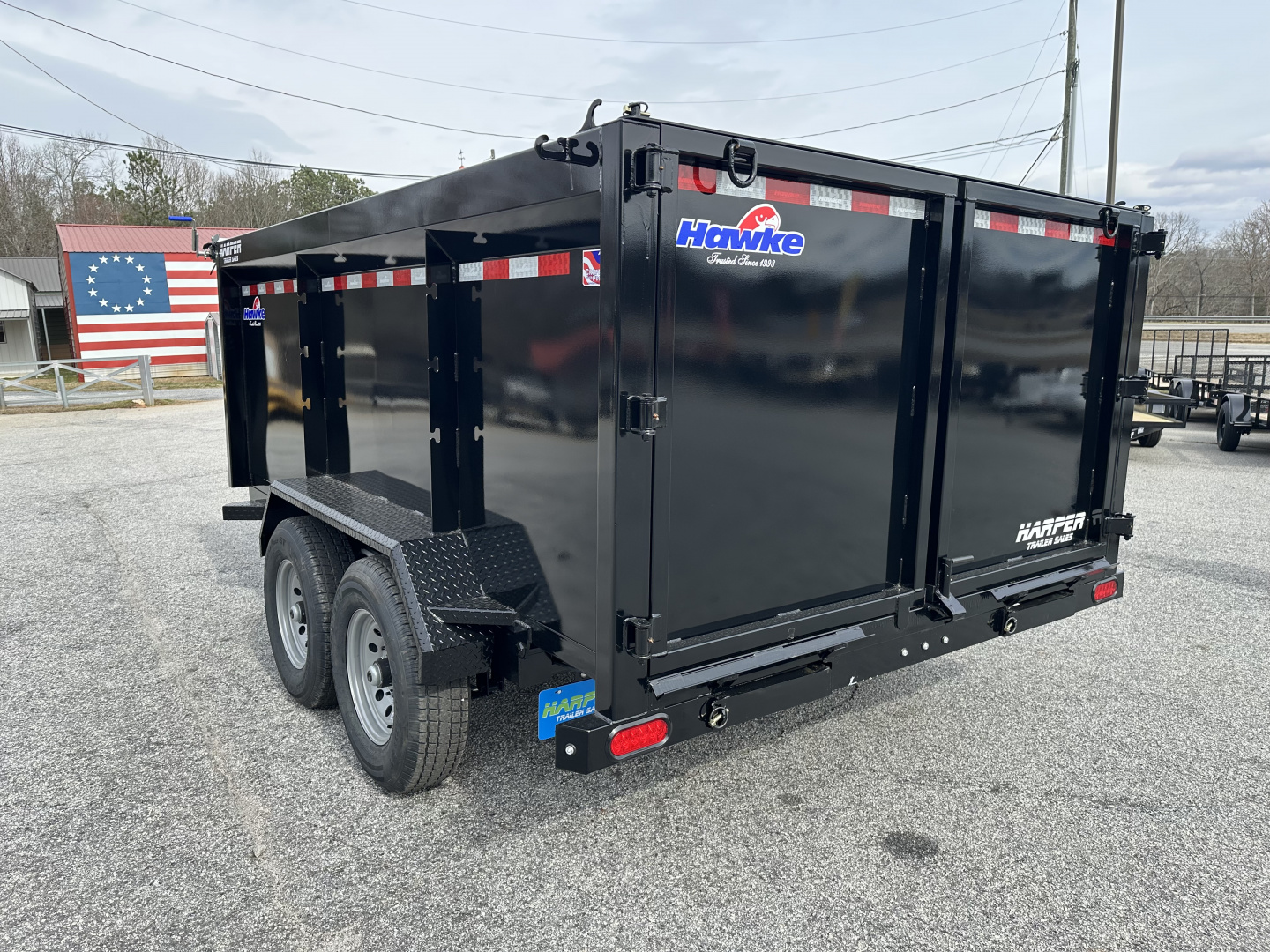 New 2026 HAWKE 7X12 12K TANDEM AXLE DUMP TRAILER 4' WALLS