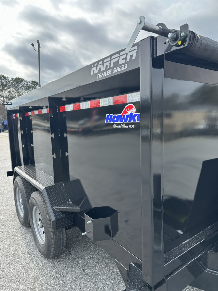 New 2026 HAWKE 7X12 12K TANDEM AXLE DUMP TRAILER 4' WALLS