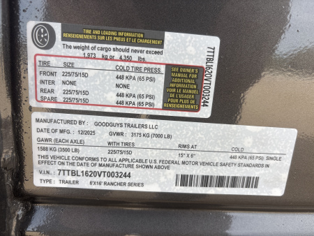 New 2027 Good Guys Trailers 6x16 Stock