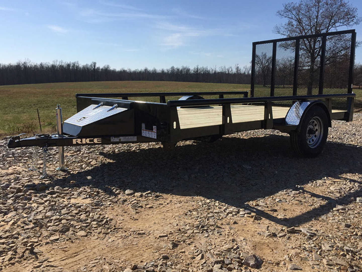 New 2026 RICE TRAILERS SA Pipe Toprail 82" X 12' Utility Trailer