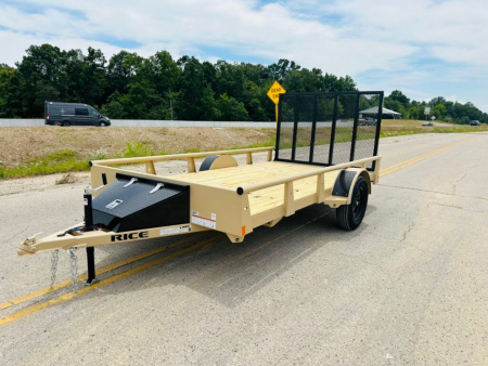 New 2026 RICE TRAILERS SA Pipe Toprail 82" X 12' Utility Trailer
