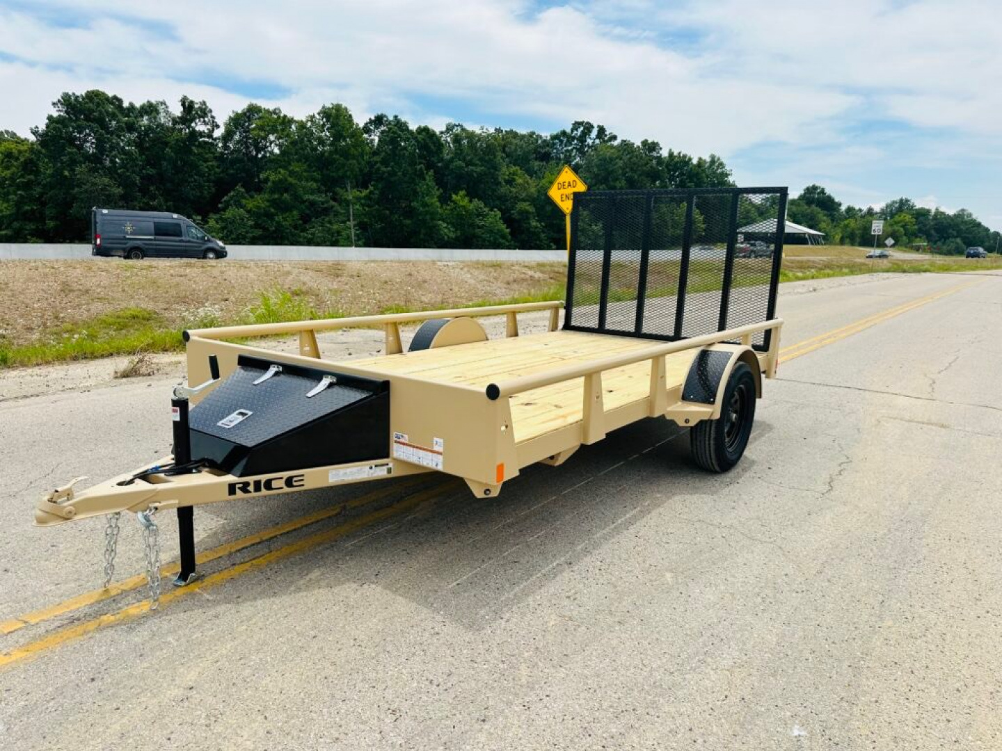 New 2026 Rice Trailers SA Pipe Toprail 82" X 14' Utility Trailer