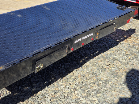 New 2026 Sure-Trac 7x18+2 Car Hauler- 2- Beavertail- Ramps- D-Ring Tie Downs- Spare Tire Carrier