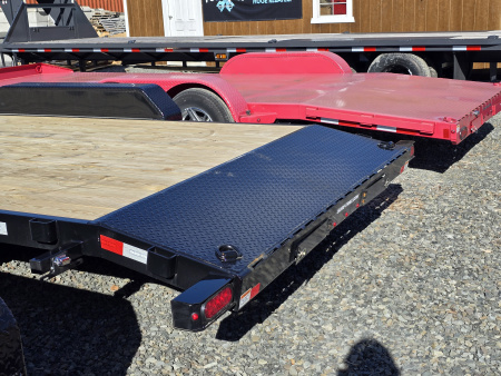 New 2026 Sure-Trac 7x18+2 Car Hauler- 2- Beavertail- Ramps- D-Ring Tie Downs- Spare Tire Carrier