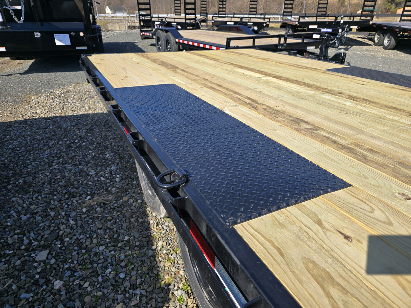 New 2026 Sure-Trac 8.5x20 10K Low Profile Flatbed Deckover- HD Tube Bulkhead- Diamond Plate Deckover Wheels- Stake Pockets and Rub Rails- Spare Tire Carrier- Pressure Treated Decking