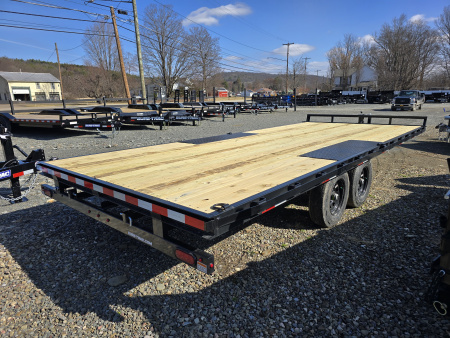 New 2026 Sure-Trac 8.5x20 10K Low Profile Flatbed Deckover- HD Tube Bulkhead- Diamond Plate Deckover Wheels- Stake Pockets and Rub Rails- Spare Tire Carrier- Pressure Treated Decking