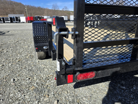 New 2026 Sure-Trac 7x16 7K Utility Trailer- Reinforced 5' Ladder Gate- Lay Flat Gate- Self Retaining Gate Pins- Spare Tire Carrier- Pressure Treated Decking- LED Lighting