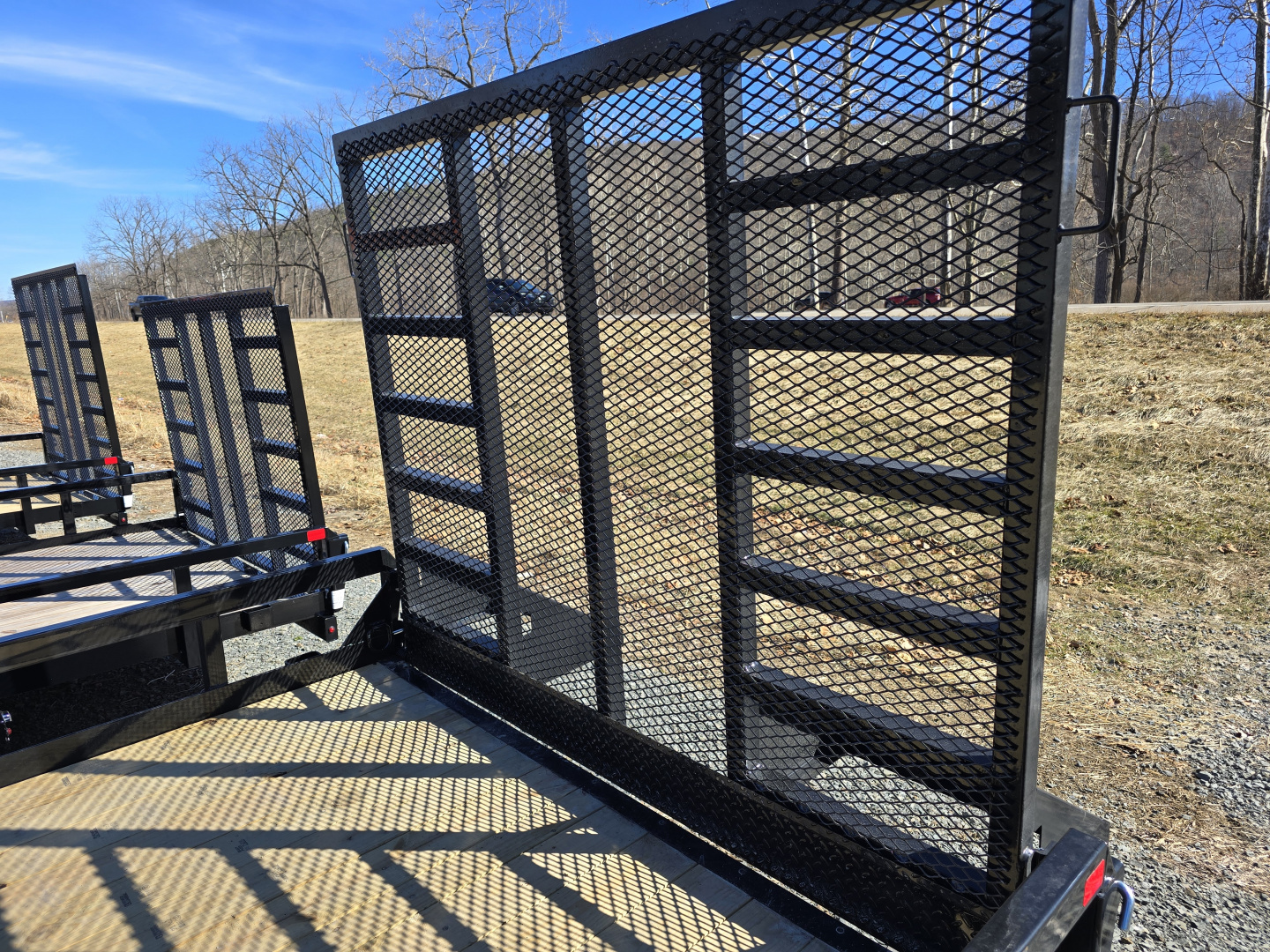 New 2026 Sure-Trac 7x18 10K Utility Trailer- 5' Reinforced Contractor Gate- Lay Flat Gate- Self Retaining Gate Pins- Spare Tire Carrier- Toolbox