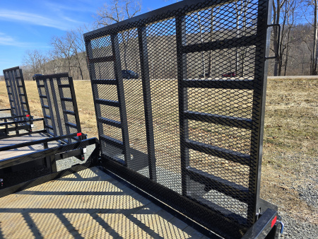 New 2026 Sure-Trac 7x18 10K Utility Trailer- 5' Reinforced Contractor Gate- Lay Flat Gate- Self Retaining Gate Pins- Spare Tire Carrier- Toolbox