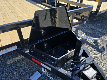 New 2026 Sure-Trac 7x18 10K Utility Trailer- 5' Reinforced Contractor Gate- Lay Flat Gate- Self Retaining Gate Pins- Spare Tire Carrier- Toolbox