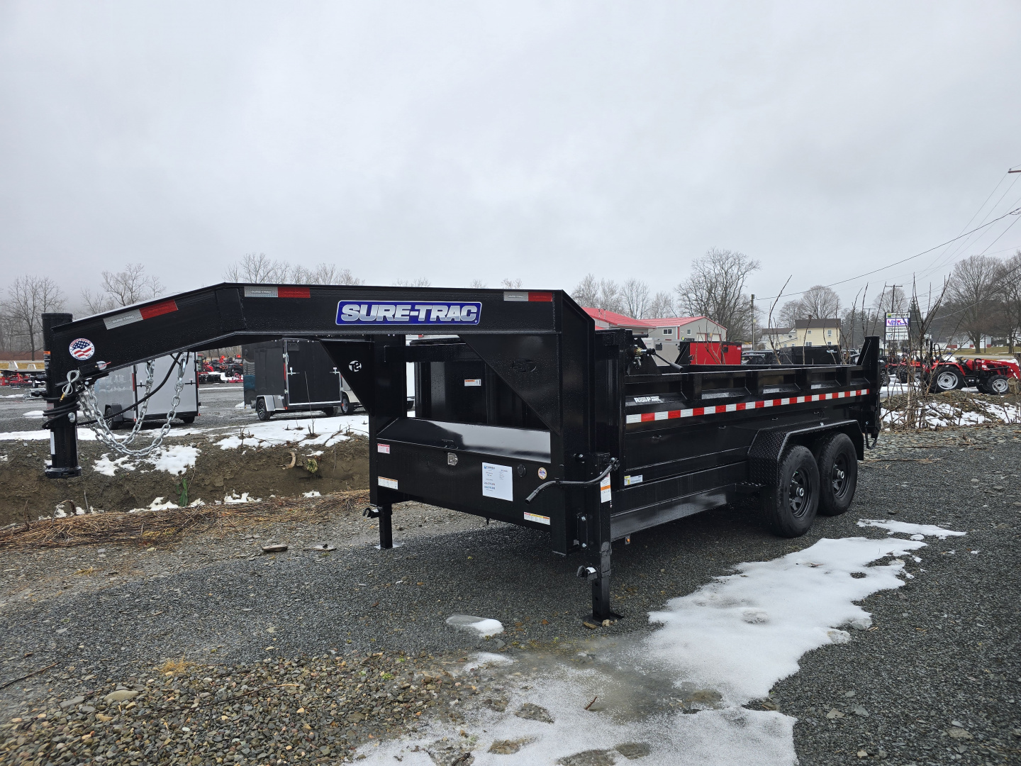 New 2026 Sure-Trac 7x14 14K- Gooseneck- Ramps- Combo Gate- Spare Tire Carrier- Stake Pockets- Integrated Tarp- Drop Leg Jacks